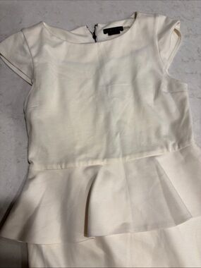Alice + Olivia Employed Cream Peplum Dress size 12 like new